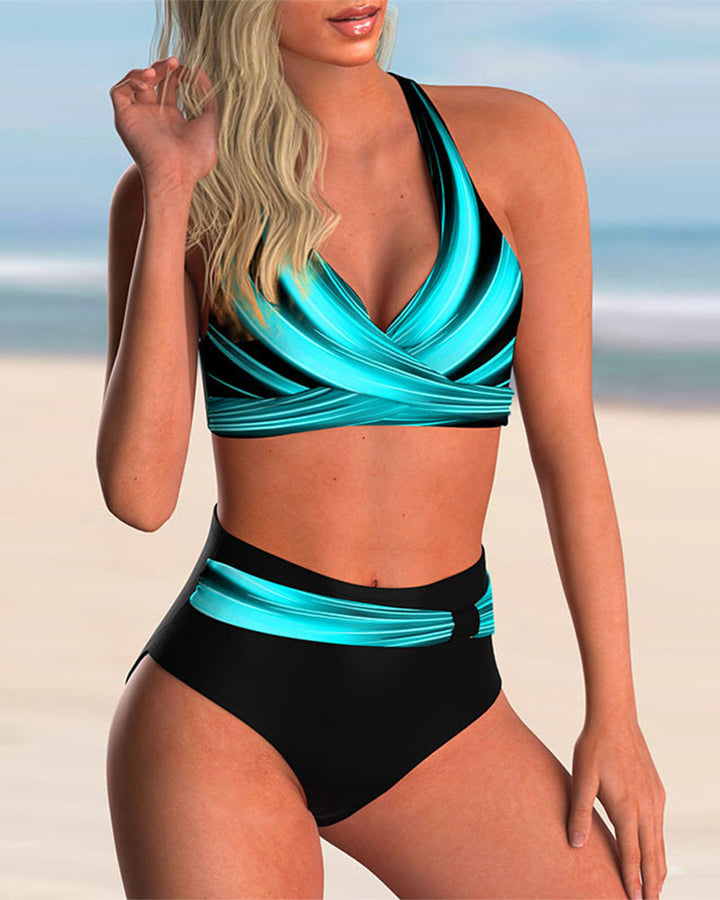 Liliana - Bikini Set with Cross-Neckline and Print