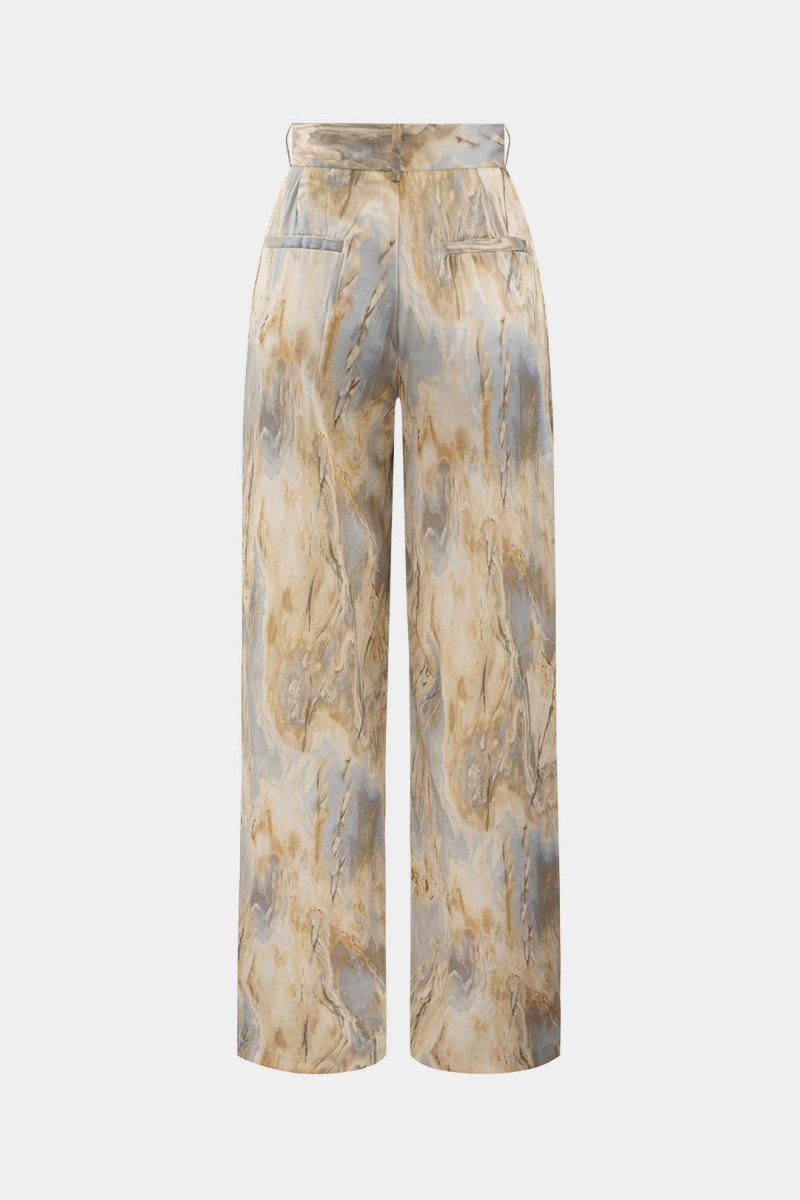 Inna High Waist trousers with Marble Pattern