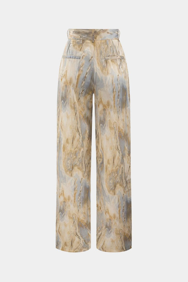 Inna High Waist trousers with Marble Pattern
