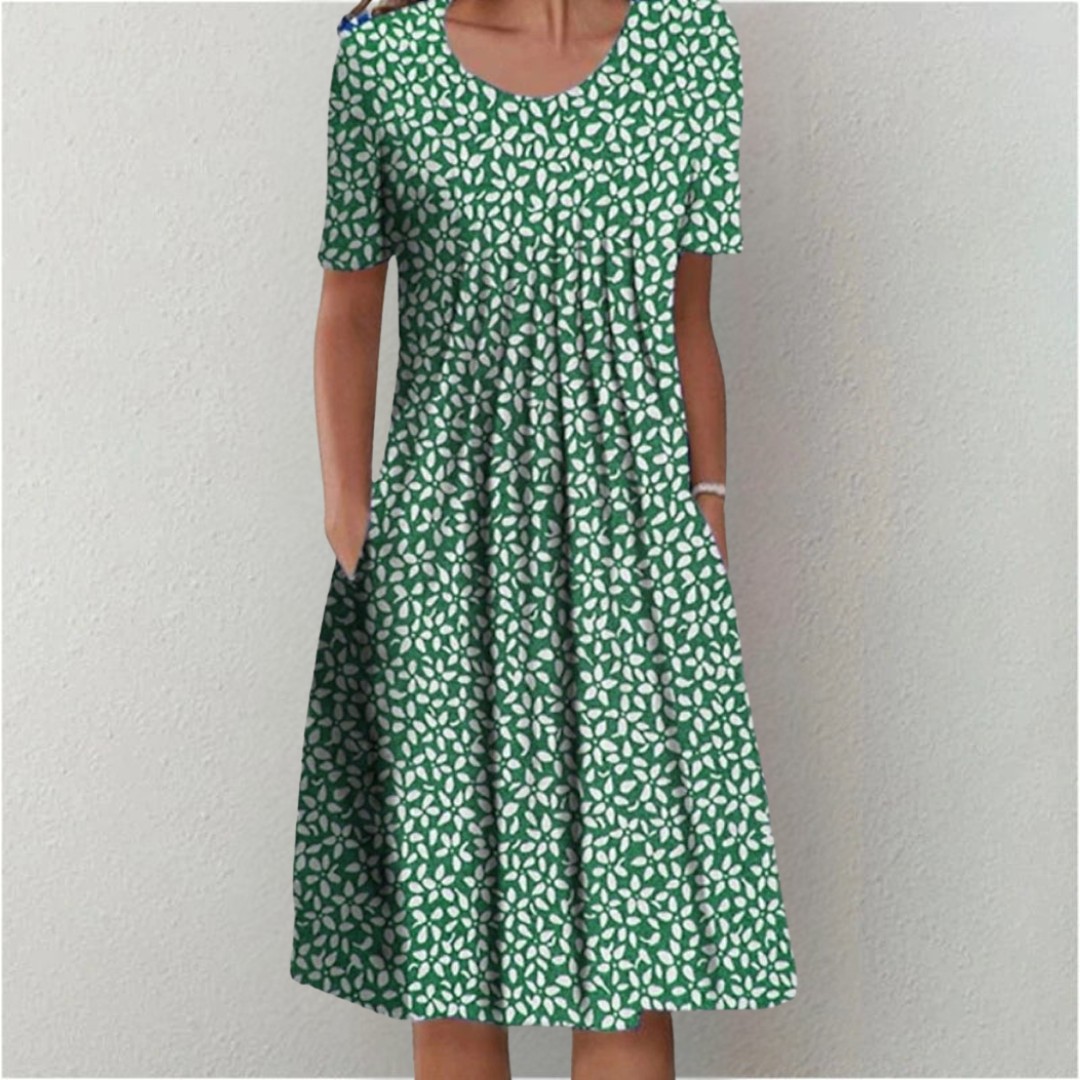 Catriona | Elegant Casual Floral Dress with Pockets