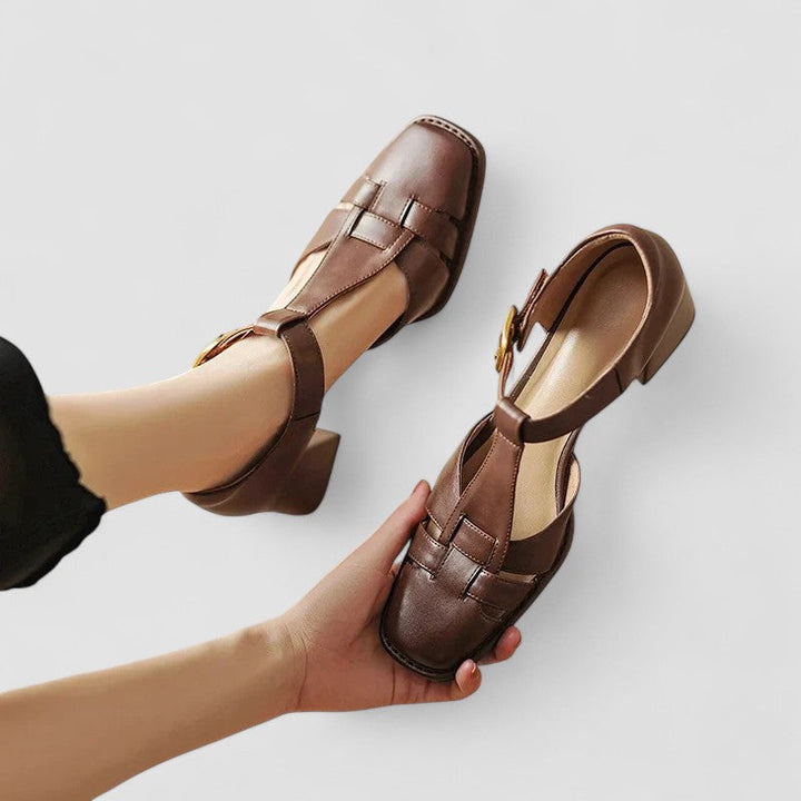 Treasa | Orthopedic T-Strap Block Loafers