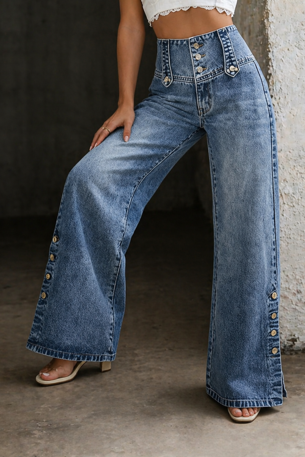 Niamh | High Waist Slit Jeans