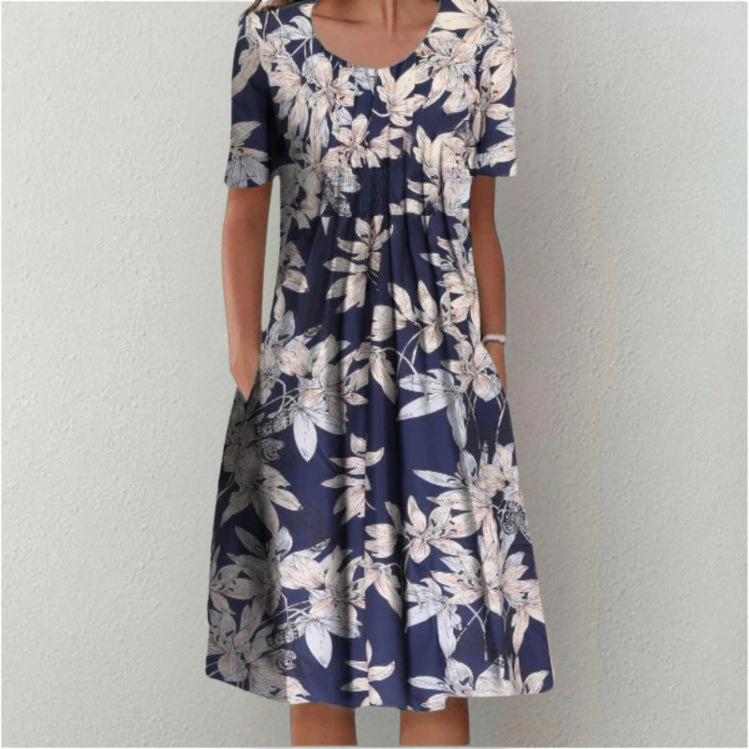 Catriona | Elegant Casual Floral Dress with Pockets