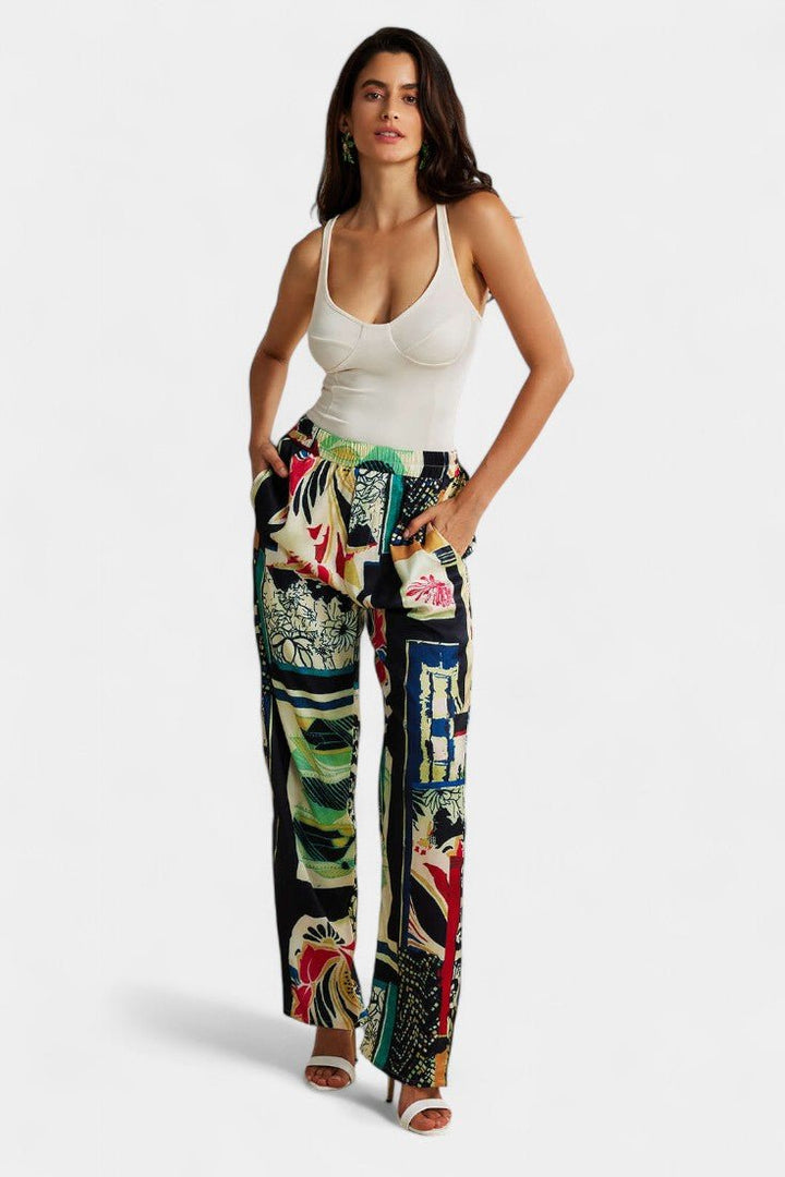 Arce High Waist Tight trousers with Floral Pattern