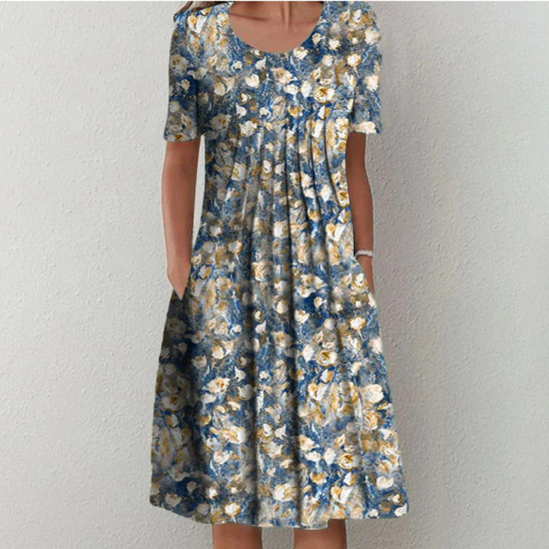 Catriona | Elegant Casual Floral Dress with Pockets
