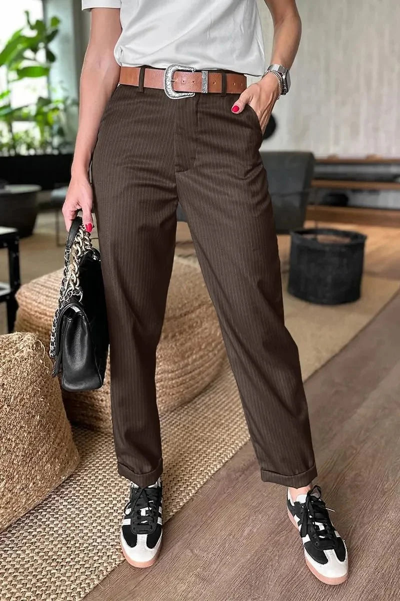 Kotryna - Elegant, figure-enhancing trousers with a belt