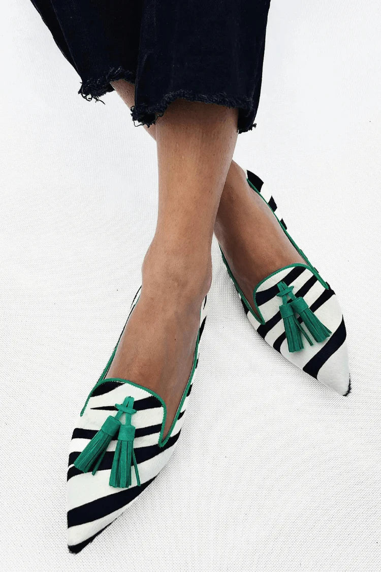 Dearbhla | Green Zebra Loafers