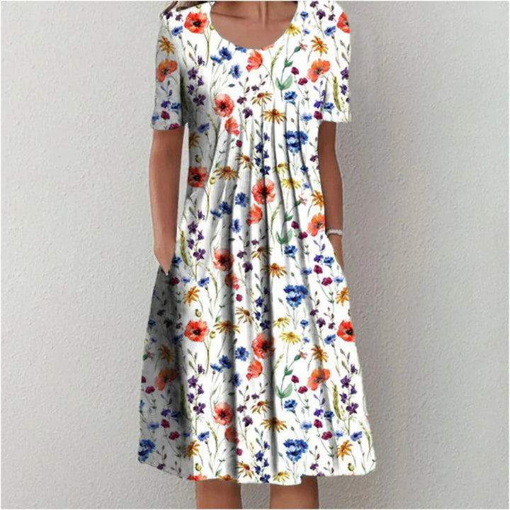 Catriona | Elegant Casual Floral Dress with Pockets