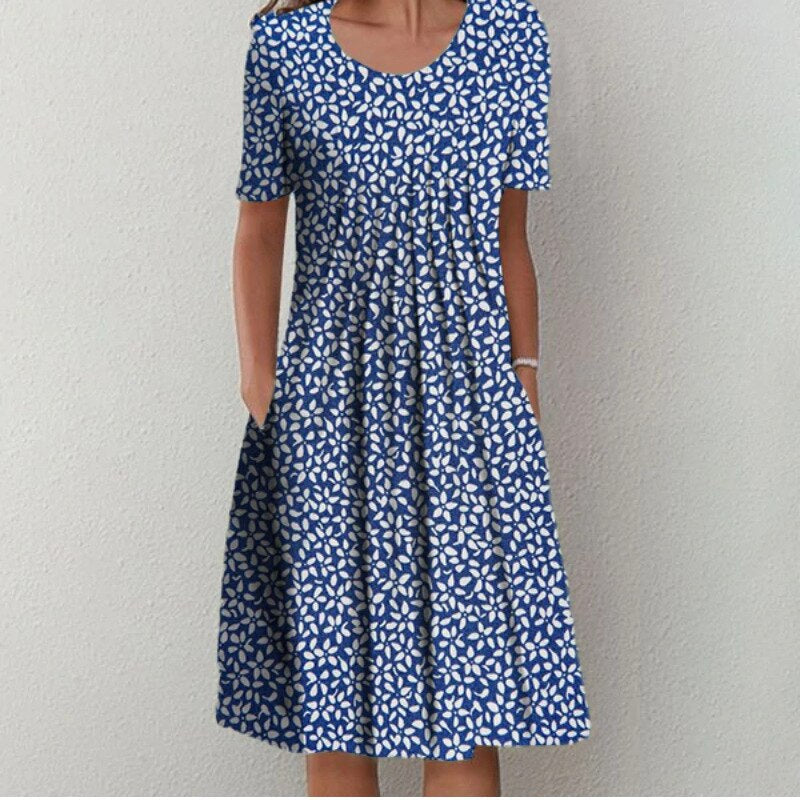 Catriona | Elegant Casual Floral Dress with Pockets