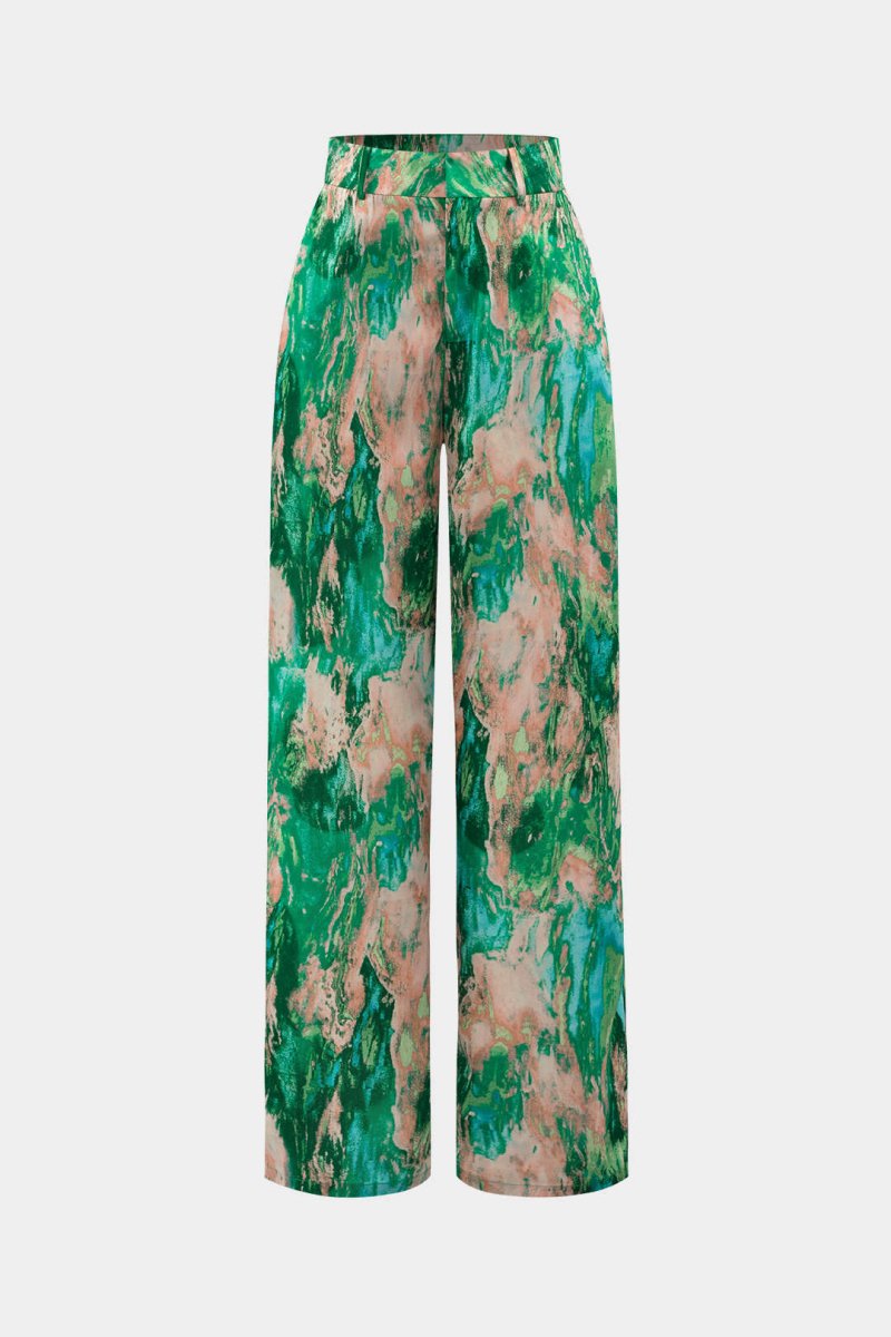 Inna High Waist trousers with Marble Pattern