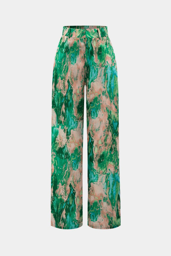 Inna High Waist trousers with Marble Pattern