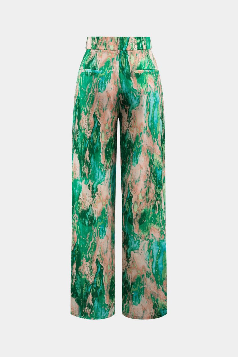Inna High Waist trousers with Marble Pattern