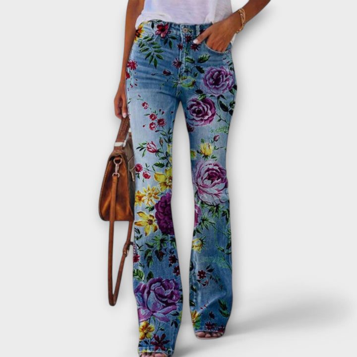 trousers with flowers