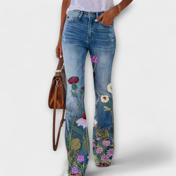 trousers with flowers