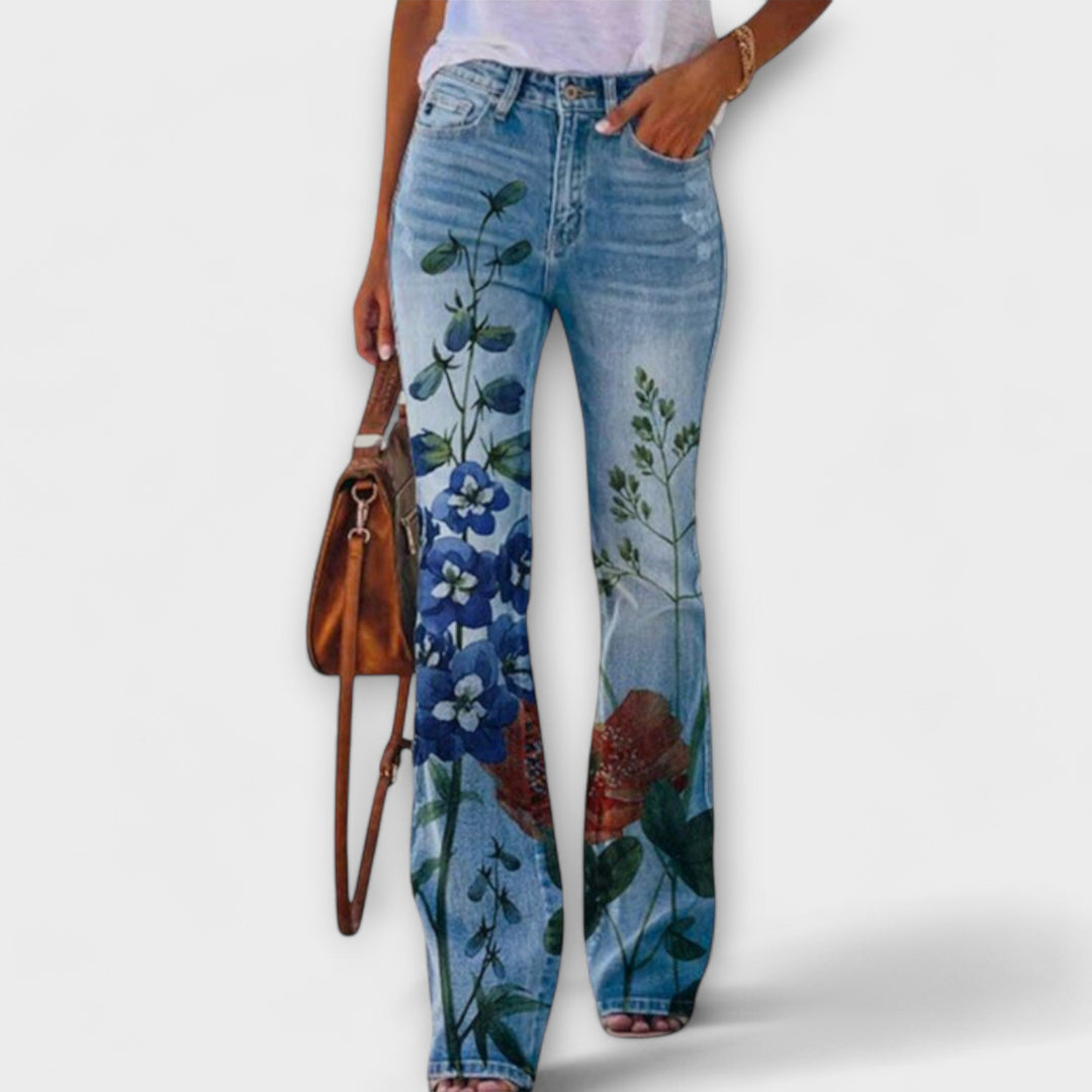 trousers with flowers