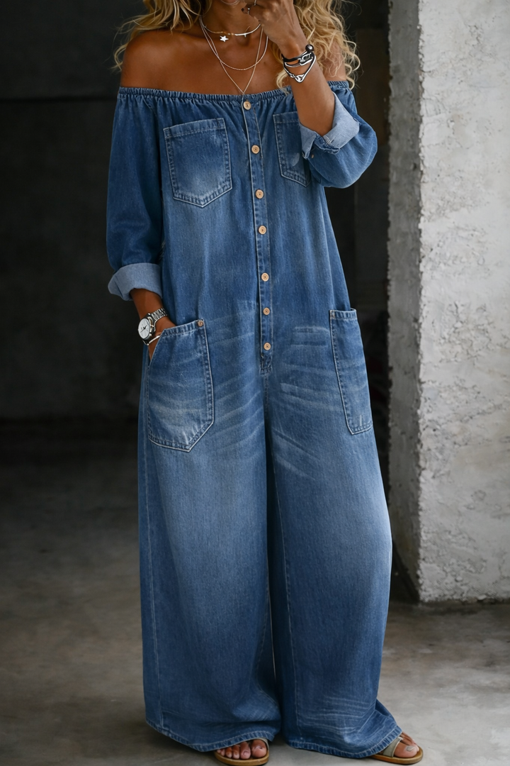 Éabha | Off Shoulder Long Sleeve Jumpsuit