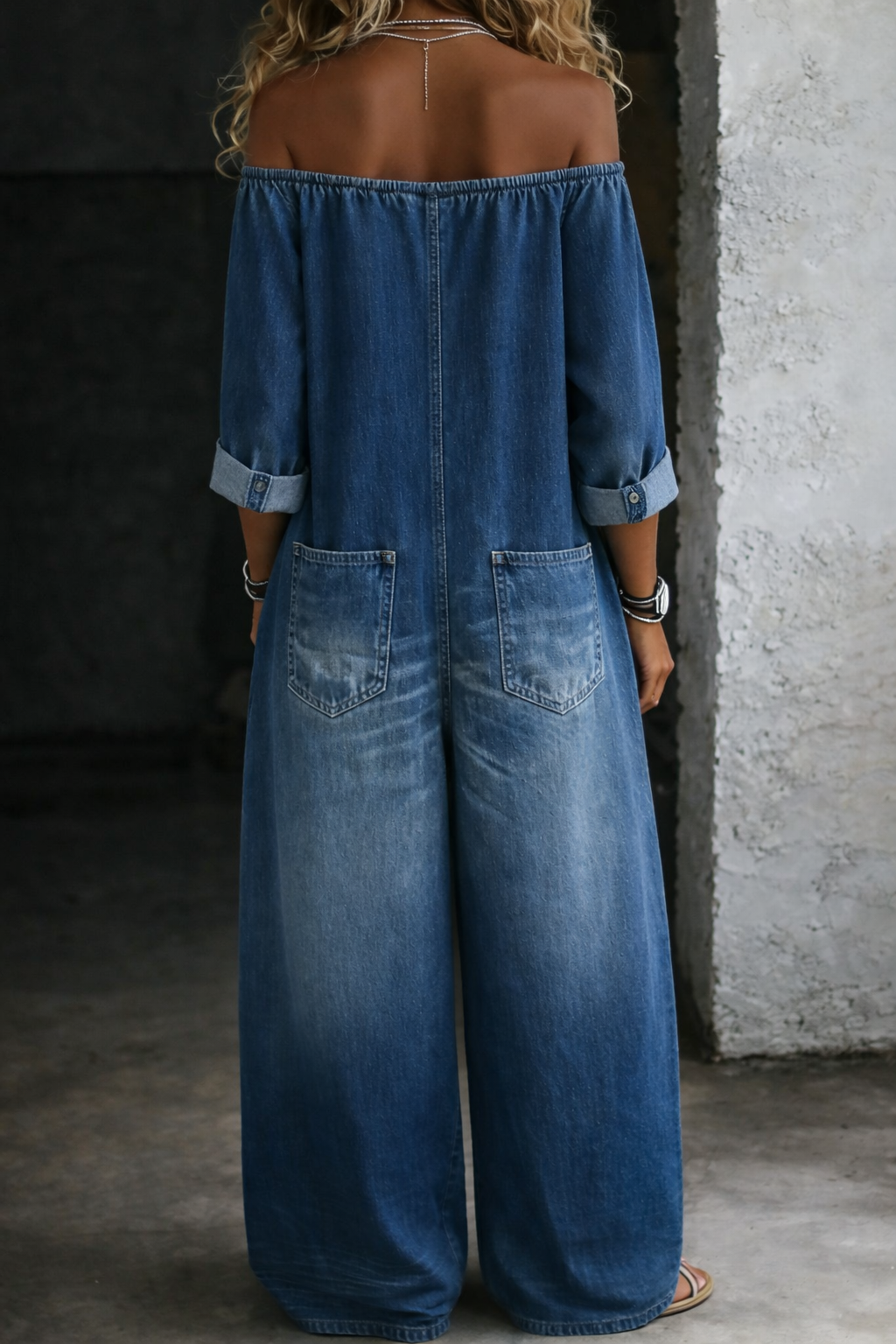 Éabha | Off Shoulder Long Sleeve Jumpsuit