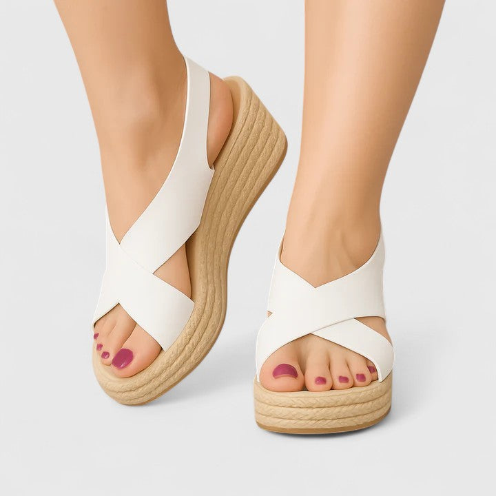 Keavy | Wedge Cross-Strap Sandals