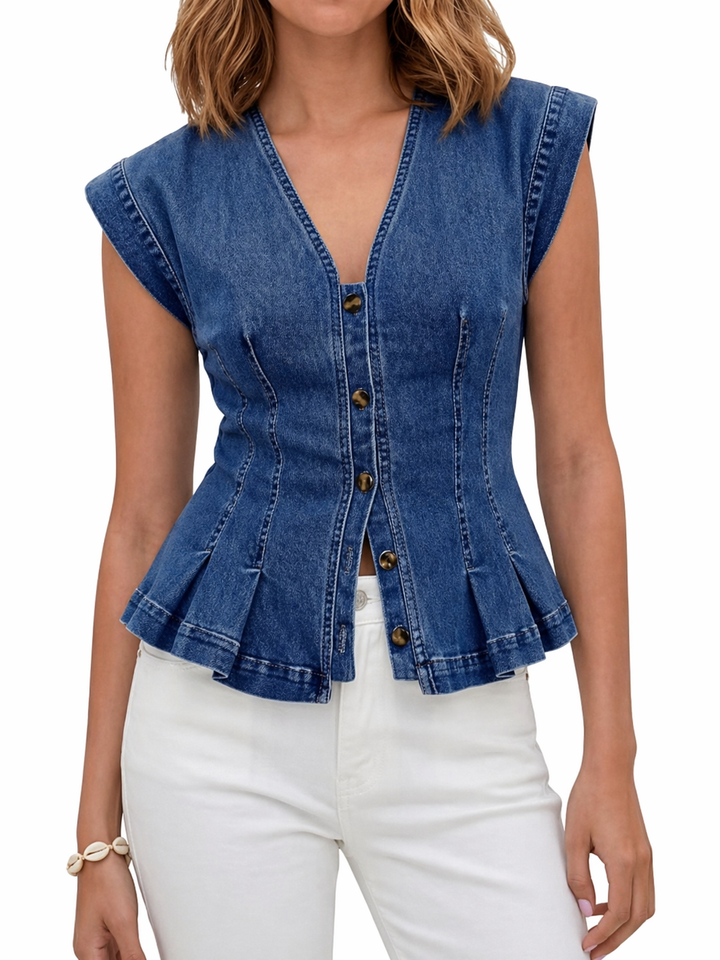 Eimear | V-Neck Denim Top