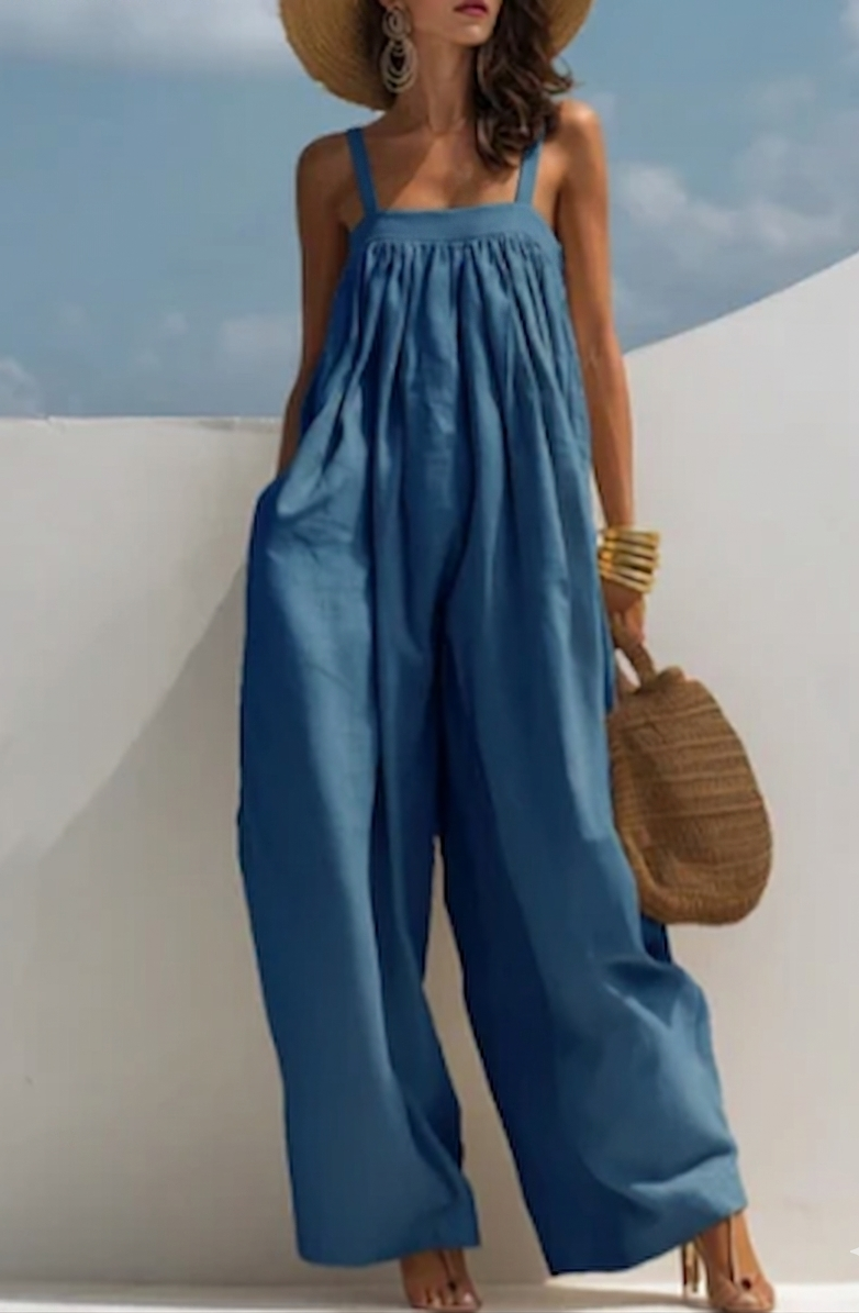 Caitlín | Denim Wide-Leg Jumpsuit