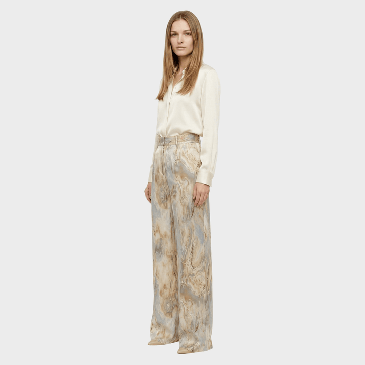 Inna High Waist trousers with Marble Pattern