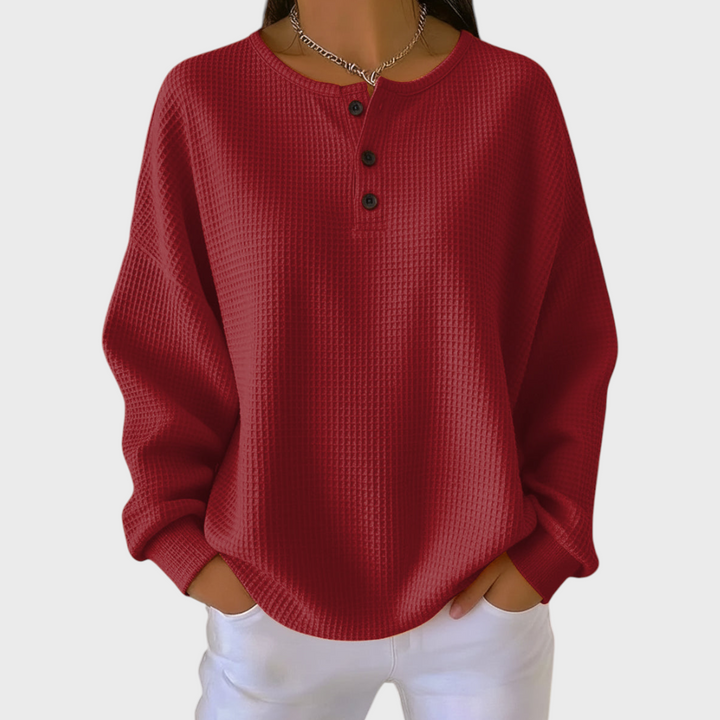 Hélène - Jumper made of soft waffle fabric