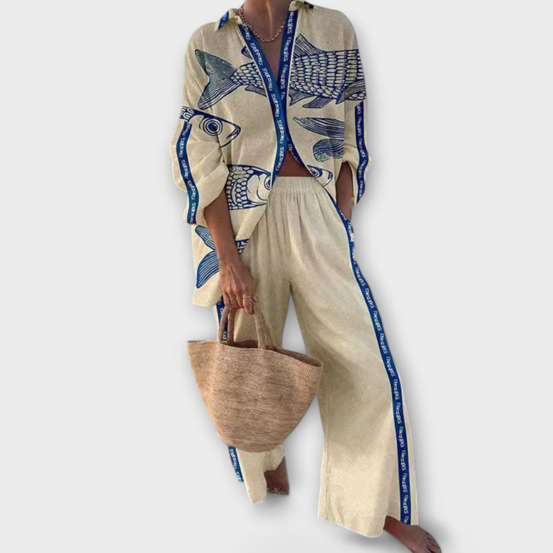 Clothra | Loose Fish Print Pants