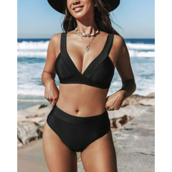 Hilde - Solid High-Neck Swimsuit