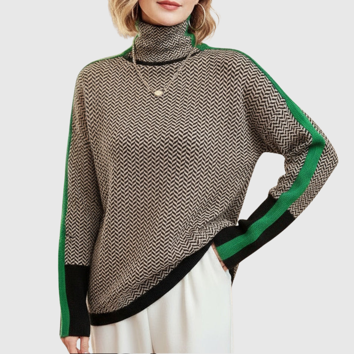 Tara | Luxe Herringbone High-Neck