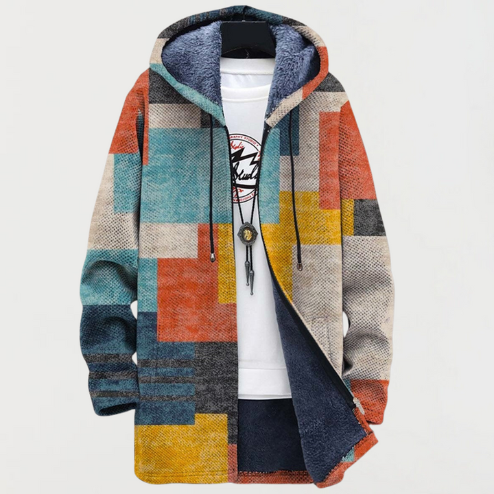 Yvonne - Geometric Colour Block Coat