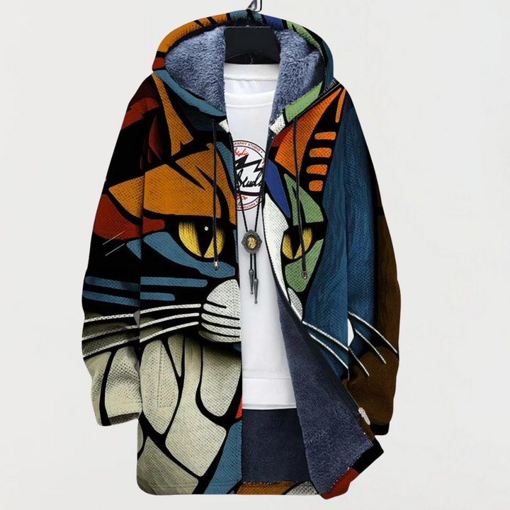 Zoe - Cat Face Print Cardigan