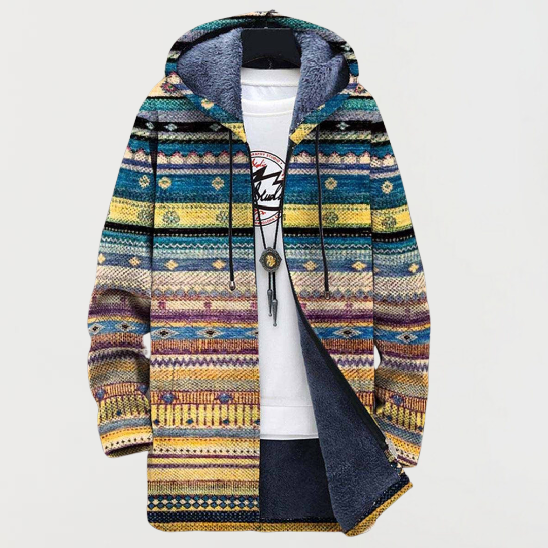 Bríd - Wavy Tribal Print Coat