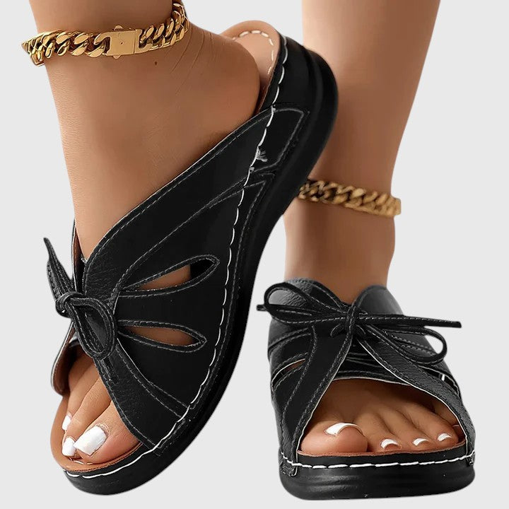 Tailtiu | Chic Ribbon Slip-On Sandals
