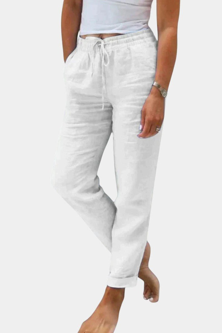 Purple Loose Fit Linen trousers