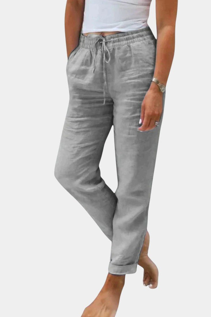 Purple Loose Fit Linen trousers