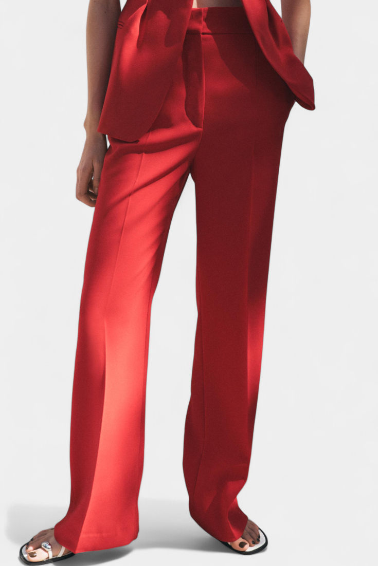 Carlen Classic Vest with Belt and Wide Leg trousers Set