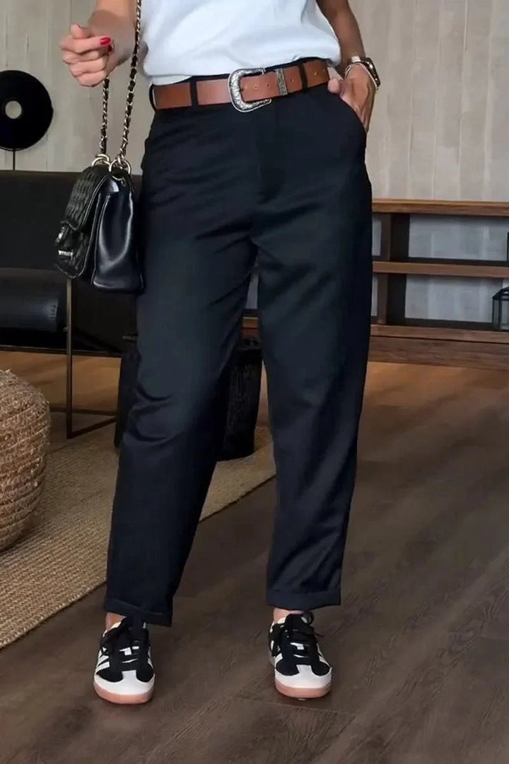 Kotryna - Elegant, figure-enhancing trousers with a belt
